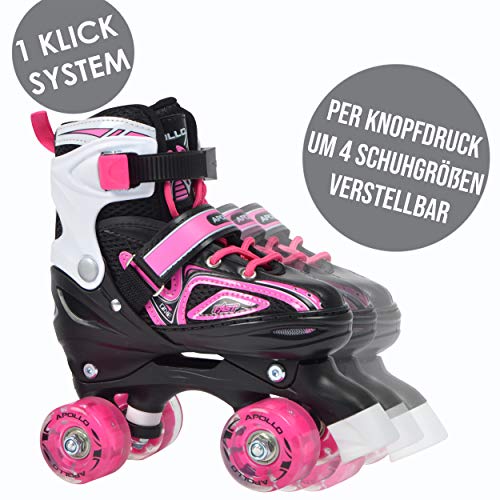 Apollo-Super-Quad-X-Pro-Patins--roulettes-LED-pour-Enfants-et-Adolescents-idal-pour-Les-dbutants-Patins--roulettes-Confortables-pour-Les-Filles-et-Les-garons-0-0