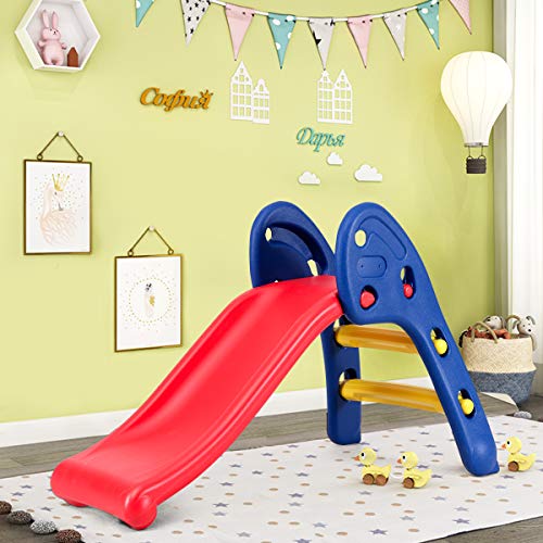 Costway-Toboggan-Pliant-avec-Forte-Capacit-de-Charge-Toboggan-Compact-et-Lger-Installation-sans-Outil-pour-LIntrieur-et-LExtrieur-Idal-pour-Enfant-de-3-8-Ans-0-1