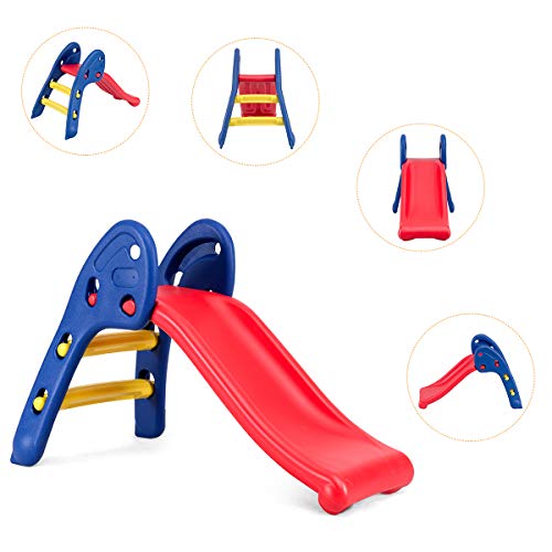 Costway-Toboggan-Pliant-avec-Forte-Capacit-de-Charge-Toboggan-Compact-et-Lger-Installation-sans-Outil-pour-LIntrieur-et-LExtrieur-Idal-pour-Enfant-de-3-8-Ans-0