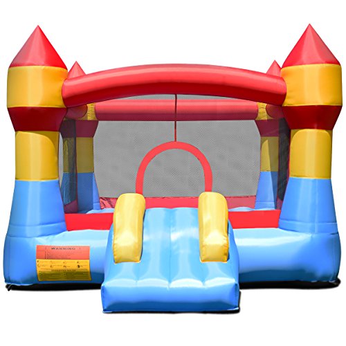 GOPLUS-Chteau-Gonflable-pour-Enfant-de-3--10-Ans-Matriaux-Tissu-Oxford-Ecologique-Filet-de-Protection-Autour-Porte-dEntr-avec-Toboggan-Prsente-4-Piquets-de-Fixation-370-x-280-x-230CM-0-0