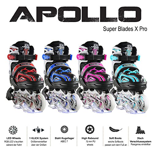 Apollo-Super-Blades-X-Pro-S-M-L-Roues-LED-illumines-Rollers-pour-Enfants-idals-pour-dbutants-Patins--roulettes-Confortables-Patins-Inline-pour-Filles-et-garons-0-2