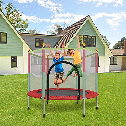 Intrieur-Jardin-Extrieur-Enfants-Trampolines-3-12-Ans-Trampoline-Enfant-avec-Enclosure-Net-Tapis-De-Saut-Et-La-Scurit-Rembourrage-Cover-Printemps-Meilleure-Bounce-Bounce-Basketball-JumpBleu-0-0