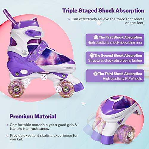 Gonex-Patins--roulettes-Rglables-Taille-31-42Roller-Quad-Respirant-et-Confortable-avec-Roues-Allumes-pour-Dbutants-Filles-Femmes-Enfants-0-0