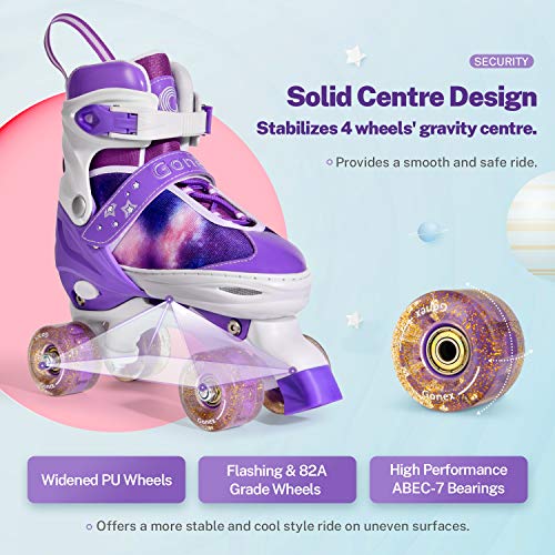Gonex-Patins--roulettes-Rglables-Taille-31-42Roller-Quad-Respirant-et-Confortable-avec-Roues-Allumes-pour-Dbutants-Filles-Femmes-Enfants-0-1