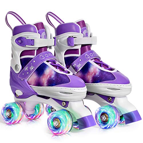 Gonex-Patins--roulettes-Rglables-Taille-31-42Roller-Quad-Respirant-et-Confortable-avec-Roues-Allumes-pour-Dbutants-Filles-Femmes-Enfants-0