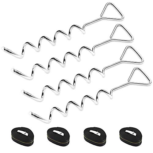 Hodzeed-4-Sets-De-Piquets-dAncrage-Robustes-Pour-Trampoline-Kit-dAncrage-Au-Sol-Piquets-En-Acier-Galvanise-Inoxydables-pour-Trampoline-Jardin-Camp-Balancoire-avec-4-Sangles-Solides-0