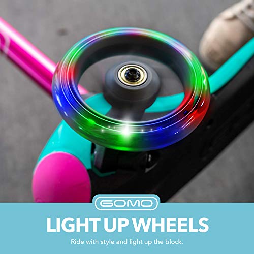 GOMO-Trottinette--Trois-Roues-pour-Enfants-Idal-pour-Les-Enfants-de-Plus-de-3-Ans-Dote-de-Roues--Lumires-LED-Pliable-Poignes-Rglables-0-0