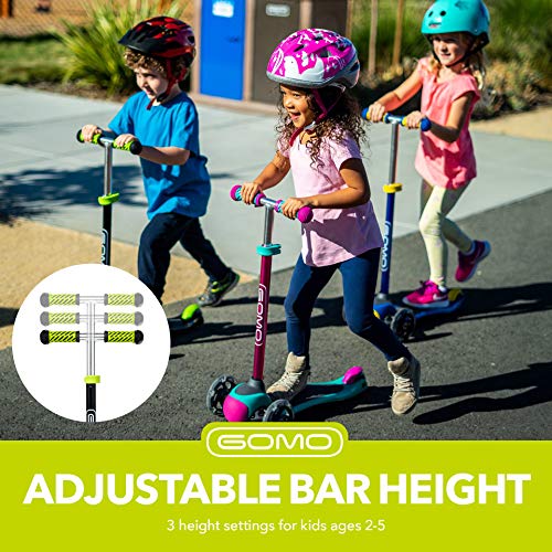 GOMO-Trottinette--Trois-Roues-pour-Enfants-Idal-pour-Les-Enfants-de-Plus-de-3-Ans-Dote-de-Roues--Lumires-LED-Pliable-Poignes-Rglables-0-1