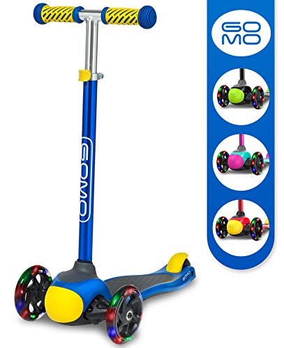 GOMO-Trottinette--Trois-Roues-pour-Enfants-Idal-pour-Les-Enfants-de-Plus-de-3-Ans-Dote-de-Roues--Lumires-LED-Pliable-Poignes-Rglables-0