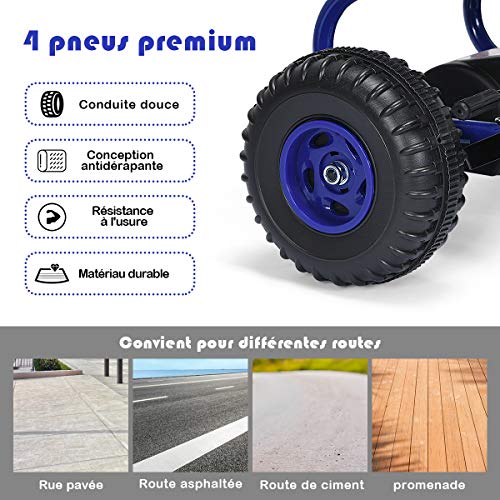 Costway-Kart--Pdales-Vlo-et-Vhicule-pour-Enfants-Sige-Rglable-avec-Frein--Main-pour-lExtrieur-Garons-et-Filles-3-6-Ans-0-1