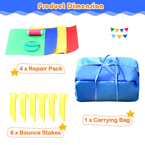 Costway-Chteau-Gonflable-pour-Enfants-Murs-en-Maille-des-3-Cts-500x200x200CM-pour-Enfants-3-6Ans-Capacit-Max-80KG-avec-2-ToboggansGrand-Mur-dEscalade-Souffleur-Non-Inclus-0-1