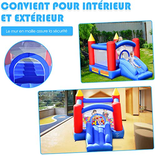 Costway-Chteau-Gonflable-pour-Enfants-avec-Zone-de-Saut-Murs-en-Maille-des-4-Cts-300x200x200CM-pour-3-Enfants-3-Ans-Capacit-Max-50KG-Souffleur-Non-Inclus-0-2