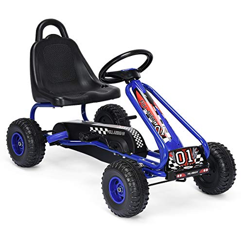 GOPLUS-Go-Kart-pour-Enfant-3-6-AnsKart--Pdales-Extrieur-avec-Sige-Rglable-sur-2-Positions-Frein--Main-PneusGo-Kart-pour-Garons-et-Filles-86-x-50-x-55CM-0-2