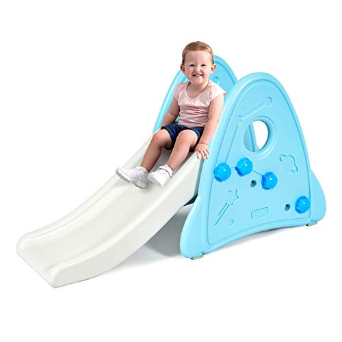 GOPLUS-Toboggan-en-Forme-de-Fuse-pour-Enfant-6-Mois--8-Ans-en-Plastique-Aire-de-Jeux-dIntrieur-et-dExtrieur-pour-Grimper-et-Glisser-Stable-1215-x485x675CM-Jusqu-20KG-0-2