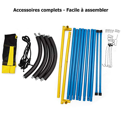 Costway-Portique-avec-Balanoire-Nid-dOiseau-Ronde-100CM-pour-Enfants-Charge-Maximal-150KG-avec-Cordes-de-Suspension-Hauteur-Rglable-de-100--130CM-0-1