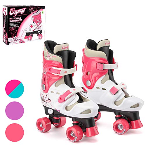 Osprey-Les-Beaux-Patins--Roulettes-Pour-Fille-Dbutante-Le-Roller-Enfants-Quad-4-Roues-Idal-avec-Taille-Ajustable-Fixations-Matelasses-Sr-Rapide-et-Confortables-Couleur-Violet-Rose-Dispo-0