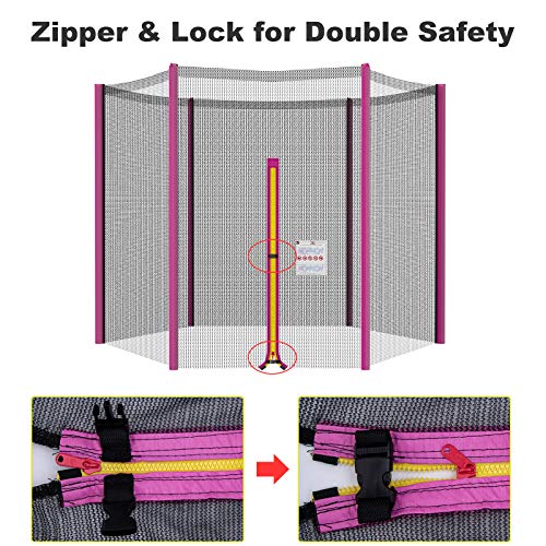 NONMON-Filet-de-Scurit-Remplacement-pour-Trampoline-de-Jardin-ExtrieurTour--244-305-366-397-430-cmFilet-de-Rechange-Rsistant-aux-UV-avec-ZipEnveloppe-de-Protection-des-Rebords-de-Trampoline-0-2