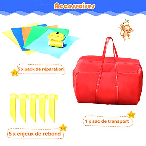 Costway-Chteau-Gonflable-pour-Enfants-Murs-en-Maille-300x200x200CM-Capacit-Max-50KG-avec-Zone-de-SautPanier-de-BasketballToboggan-Incurv-et-PiscinePompe-Air-Non-Inclus-0-0