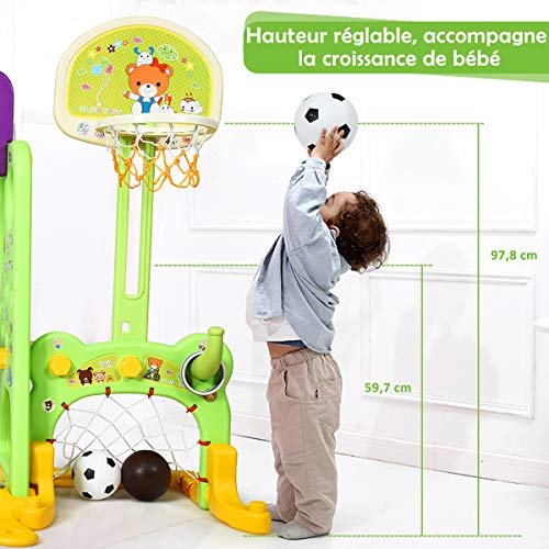 Costway-Ensemble-Toboggan-Escalade-Portique-Aire-de-Jeu-avec-Toboggan-Escalade-Balanoire-Panier-de-Basket-But-de-Foot-Idal-Cadeau-pour-Enfant-0-1
