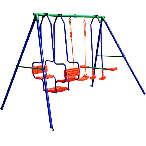 Grande-balanoire-enfants-portique-XXL-charge-max-250-kg-Extrieur-structure-de-jeu-jouet-accesoires-nacelle-face--face-balanoire-classique-5-enfants-0