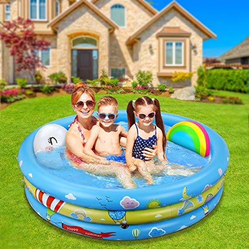 Jojoin-Pataugeoire-Gonflable-Piscine-pour-Enfants-avec-jouet-de-Piscine-Gonflable-arc-en-ciel-Piscine-deau-pour-Enfants-intrieur-et-extrieur-120-cm-30-cm-0