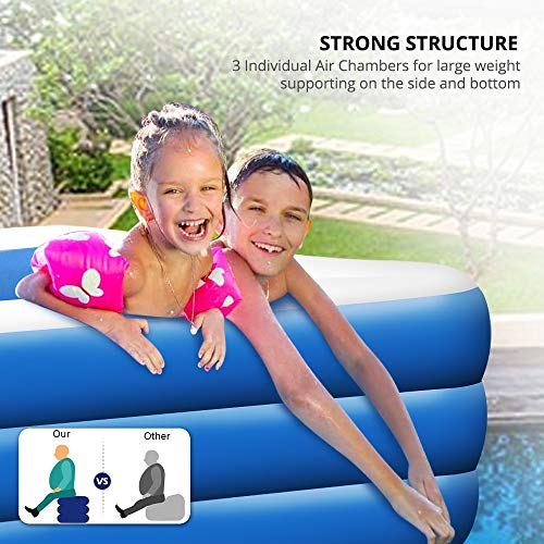 POHOVE-Piscines-Gonflables-Piscine-Familiale-pour-Jardin-Piscine-Gonflable-Rectangulaire-Convient-Aux-Adultes-Et-Aux-Enfants-pour-Organiser-des-Ftes-Aquatiques-dans-Cour210-x-150-x-60-cm-0-0