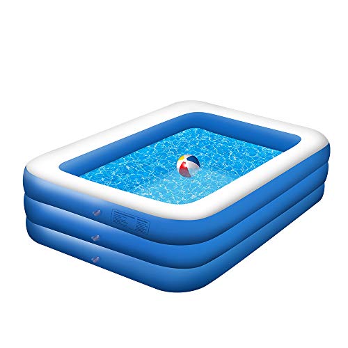 POHOVE-Piscines-Gonflables-Piscine-Familiale-pour-Jardin-Piscine-Gonflable-Rectangulaire-Convient-Aux-Adultes-Et-Aux-Enfants-pour-Organiser-des-Ftes-Aquatiques-dans-Cour210-x-150-x-60-cm-0