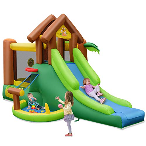 DREAMADE-Chteau-Gonflable-pour-Enfants-Aire-de-Jeux-Gonflable-avec-Toboggan-Piscine-Trampoline-Accessoires-Riches-Motif-de-Kangourou-pour-Enfants-de-3--10-Ans-0-0
