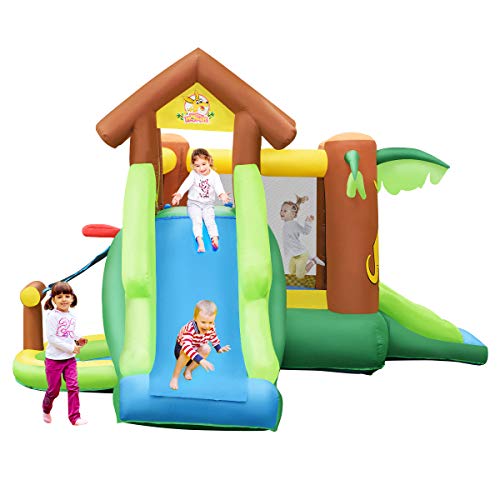 DREAMADE-Chteau-Gonflable-pour-Enfants-Aire-de-Jeux-Gonflable-avec-Toboggan-Piscine-Trampoline-Accessoires-Riches-Motif-de-Kangourou-pour-Enfants-de-3--10-Ans-0-1