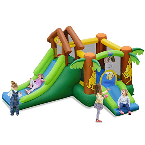 DREAMADE-Chteau-Gonflable-pour-Enfants-Aire-de-Jeux-Gonflable-avec-Toboggan-Piscine-Trampoline-Accessoires-Riches-Motif-de-Kangourou-pour-Enfants-de-3--10-Ans-0