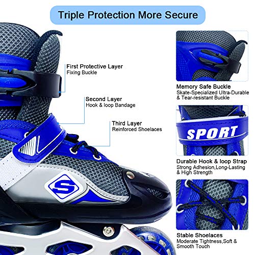 HHD-Rollers-en-Ligne-pour-EnfantAdos-avec-roulettes-Clignotantes-Patins--roulettes-Alignes-Taille-Rglable-et-Confortables-Stylish-Design-Beginner-Roller-Skates-0-0