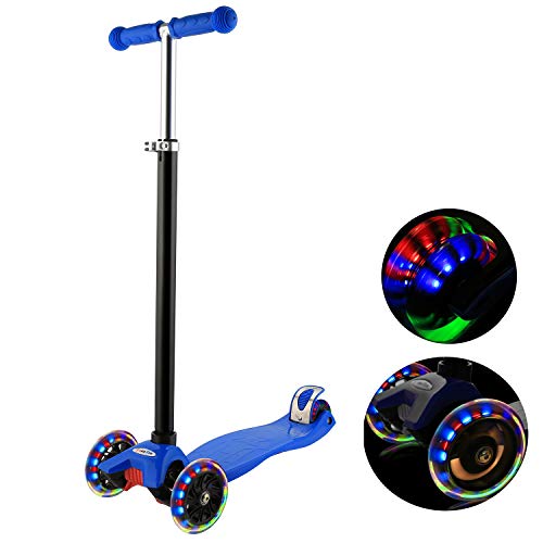 WeSkate-Trottinette-Enfants--3-Roues-pour-Filles-et-Garons-de-3--12-Ans-Trottinettes-Classiques-pour-Enfants--Hauteur-rglable-Roues-en-PU-Clignotantes--LED-0