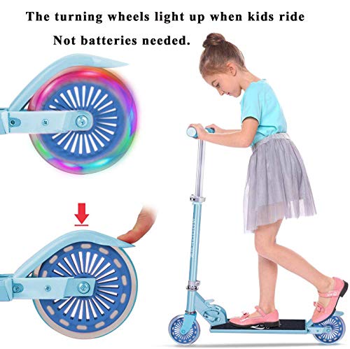 Ccfoud-Trottinette-2-Roues-pour-Enfant-Guidon-Ajustable-sur-3-Niveaux-Roues-Lumineuses--LED-avec-quipement-de-Protection-Ds-6-Ans-0-1