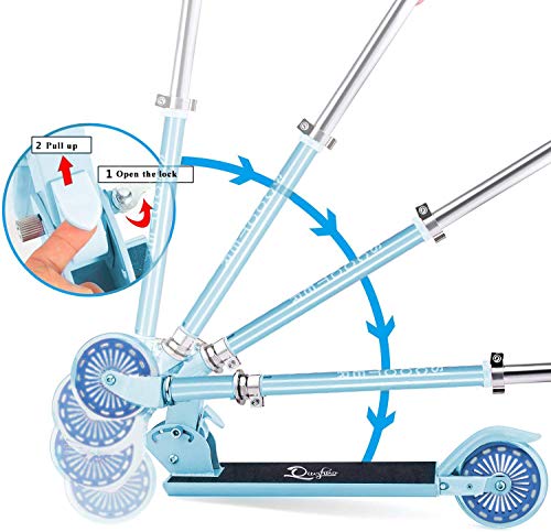 Ccfoud-Trottinette-2-Roues-pour-Enfant-Guidon-Ajustable-sur-3-Niveaux-Roues-Lumineuses--LED-avec-quipement-de-Protection-Ds-6-Ans-0-2
