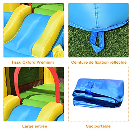 Costway-Chteau-Gonflable-avec-Toboggan-AquatiqueAire-de-SautPiscine--Boules-Convient-pour-2-Enfants-de-3--5-Ans-Capacit-de-Charge-Max-68-kg-365x200x190CM-Pompe-Air-lectrique-Non-Inclus-0-0