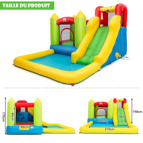 GOPLUS-Chteau-Gonflable-en-Tissu-dOxford-Impermable-et-Durable-avec-Toboggan-et-Mur-dEscaladeAire-de-Jeux-Gonflable-avec-Divertissements-Multiples-pour-Enfants-3--10-AnsPompe-Air-Non-Incluse-0-1