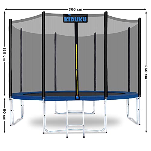KIDUKU-Trampoline--244305366427-cm-Kit-Complet-avec-Filet-de-scurit-chelle-Housse-de-Bord-ancrage-au-Sol-et-Accessoires-Trampoline-de-Jardin-pour-Enfants-Charge-maximale-150-kg-0-0