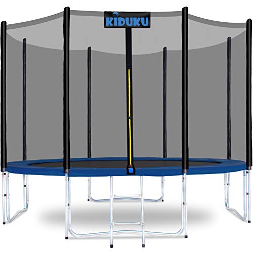 KIDUKU-Trampoline--244305366427-cm-Kit-Complet-avec-Filet-de-scurit-chelle-Housse-de-Bord-ancrage-au-Sol-et-Accessoires-Trampoline-de-Jardin-pour-Enfants-Charge-maximale-150-kg-0