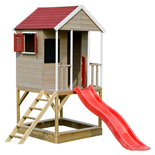 Wendi-Toys-M7-Cabane-enfants-Aire-de-jeux-en-bois-pour-enfants-avec-toboggan-bac--sable-Maison-de-jeu-pour-le-jardin-Jeu-extrieur-0