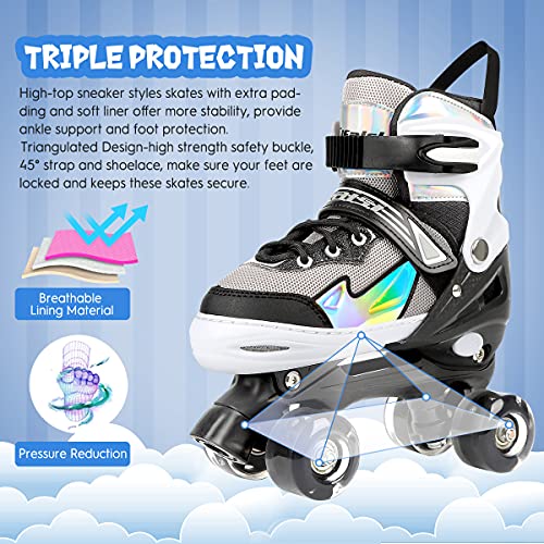 AILUKI-Patins--roulettes-pour-enfants-Patins--roulettes-pour-dbutants-Taille-rglable-taille-31-38-Confortables-et-respirants-Pour-filles-garons-adolescents-Taille-M-0-2