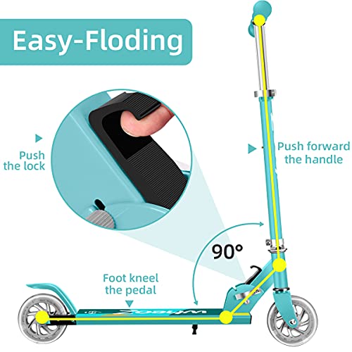 wheoZ-Trottinette-pour-Enfants-Pliable-avec-2-Roues-Lumineuses-3-Hauteur-Guidon-rglable-alu-3-8-Ans-Jusqu-110lbs-0-1