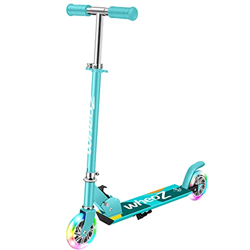 wheoZ-Trottinette-pour-Enfants-Pliable-avec-2-Roues-Lumineuses-3-Hauteur-Guidon-rglable-alu-3-8-Ans-Jusqu-110lbs-0