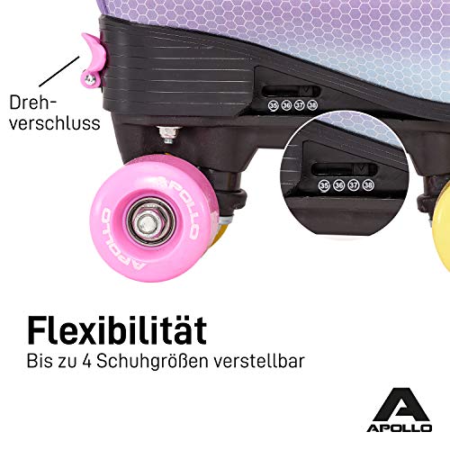 Apollo-Patins-A-roulettes-Roller-Enfant-Adolescent-et-Adulte-Roller-Femme-et-Homme--4-Roues-Roller-Classique-3-Tailles-Rglables-du-31-au-42-0-0