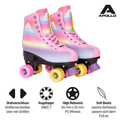 Apollo-Patins-A-roulettes-Roller-Enfant-Adolescent-et-Adulte-Roller-Femme-et-Homme--4-Roues-Roller-Classique-3-Tailles-Rglables-du-31-au-42-0-2