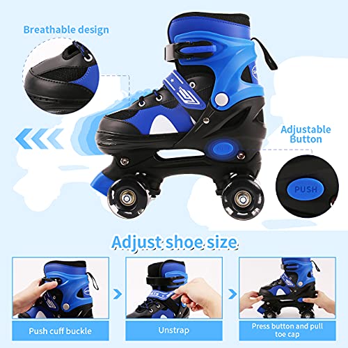 Ceestyle-Patin-a-Roulette-Garon-Roller-Enfant-4-Roues-avec-Lumineuses-Patins--roulettes-Rglables-Respirant-Protection-Complte-pour-Enfants-Dbutants-S-M27-37-0-0