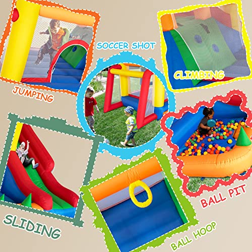 Ballsea-Chateau-Gonflable-avec-souffleur-Chateau-Gonflable-Enfant-Exterieur-Chateau-Gonflable-Interieur-Oui-Meilleurs-Cadeaux-pour-Les-ftes-danniversaire-des-Enfants-343-x-280-x-203-cm-0-1