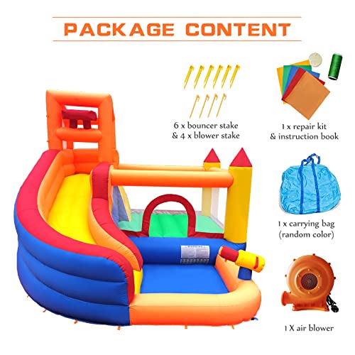 Ballsea-Grand-chteau-Gonflable-avec-Ventilateur-Toboggan-Sec-ou-Eau-Convient-pour-Les-Enfants-de-3--10-Ans-Childrens-Bouncy-Castle-pour-lintrieur-ou-lextrieur-320-x-280-x-232-cm-0-0