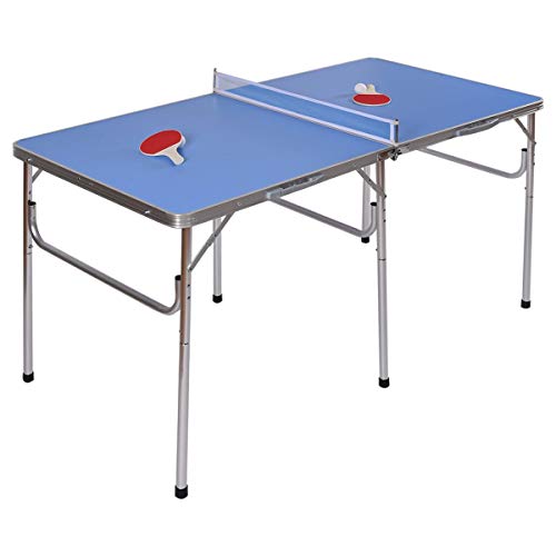 COSTWAY-Mini-Table-de-Ping-Pong-Pliable-Portable-Tennis-de-Table-avec-2-Raquettes-et-2-Balle-pour-Extrieur-et-Intrieur-152-4-x-76-2-x-76-2-cm-0-0