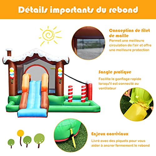 Costway-Chteau-Gonflable-pour-Enfants-avec-Toboggan-Cercle-de-Basket-Ball-Mur-descalade-Filet-de-Scurit-Sac-Design-Mignon-sans-Souffleur-0-1