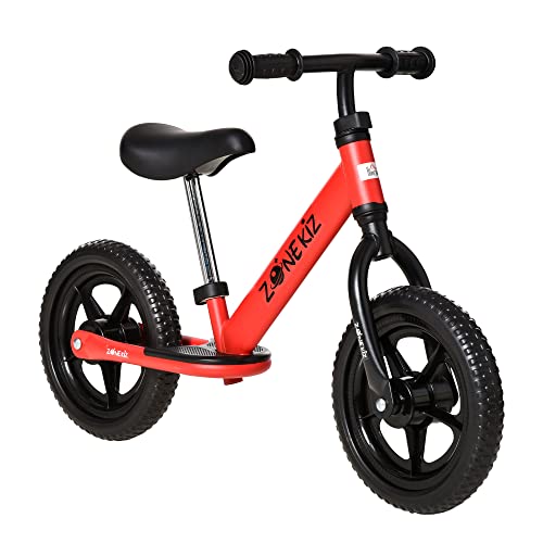 HOMCOM-Draisienne-Enfant-Roues-12-EVA-Hauteur-Selle-et-Guidon-rglable-cale-Pied-antidrapant-Acier-Rouge-Noir-0